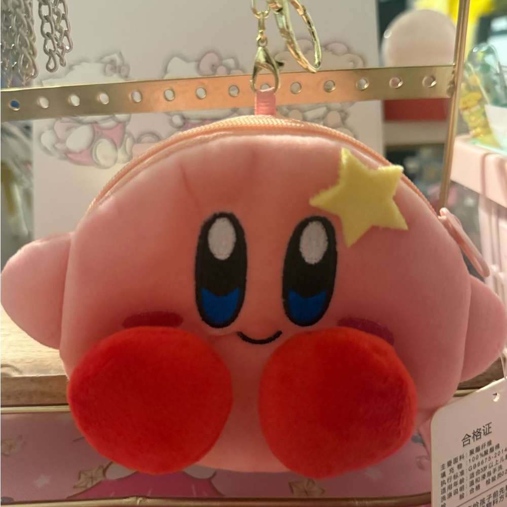 Pink Kirby Plush Coin Purse